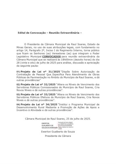Edital de convocação